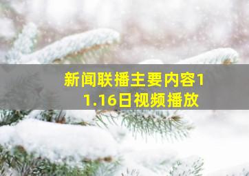 新闻联播主要内容11.16日视频播放