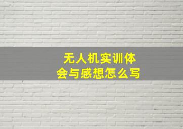 无人机实训体会与感想怎么写