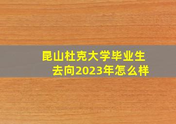 昆山杜克大学毕业生去向2023年怎么样