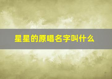 星星的原唱名字叫什么