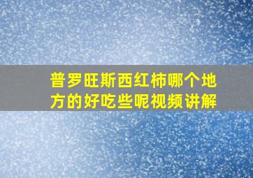 普罗旺斯西红柿哪个地方的好吃些呢视频讲解