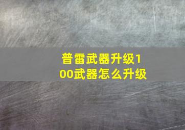 普雷武器升级100武器怎么升级