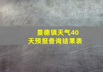 景德镇天气40天预报查询结果表