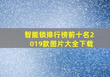 智能锁排行榜前十名2019款图片大全下载