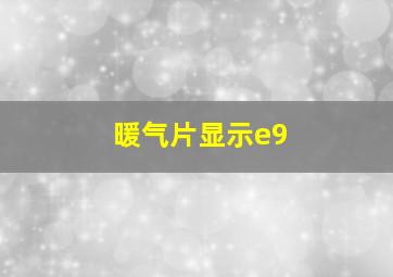 暖气片显示e9