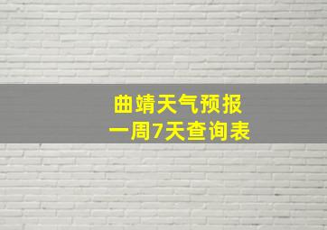 曲靖天气预报一周7天查询表