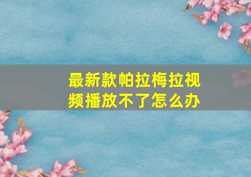 最新款帕拉梅拉视频播放不了怎么办