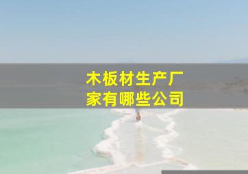 木板材生产厂家有哪些公司