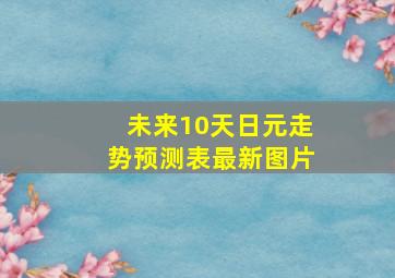 未来10天日元走势预测表最新图片