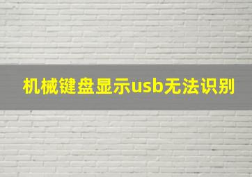 机械键盘显示usb无法识别