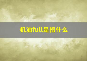 机油full是指什么