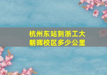 杭州东站到浙工大朝晖校区多少公里