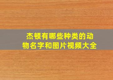 杰顿有哪些种类的动物名字和图片视频大全