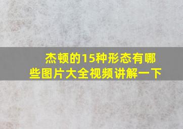 杰顿的15种形态有哪些图片大全视频讲解一下