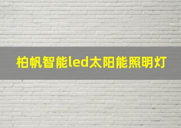 柏帆智能led太阳能照明灯