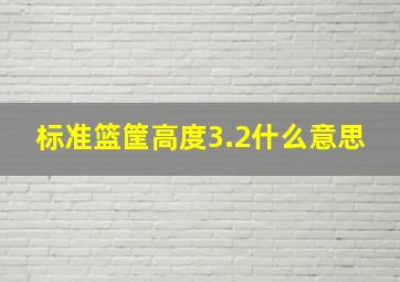 标准篮筐高度3.2什么意思