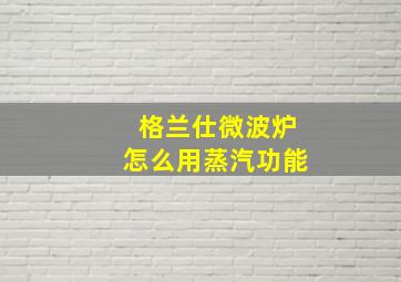 格兰仕微波炉怎么用蒸汽功能