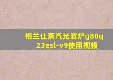 格兰仕蒸汽光波炉g80q23esl-v9使用视频