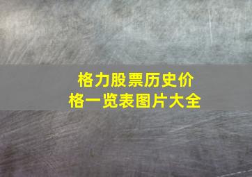 格力股票历史价格一览表图片大全