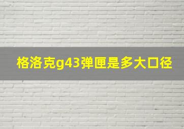 格洛克g43弹匣是多大口径