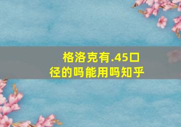 格洛克有.45口径的吗能用吗知乎