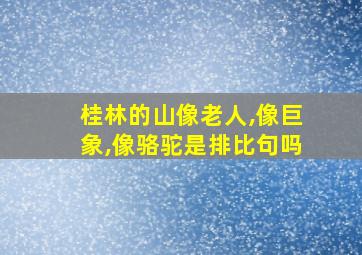 桂林的山像老人,像巨象,像骆驼是排比句吗