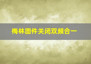 梅林固件关闭双频合一