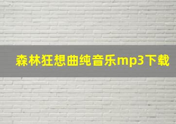 森林狂想曲纯音乐mp3下载