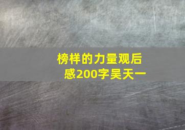 榜样的力量观后感200字吴天一