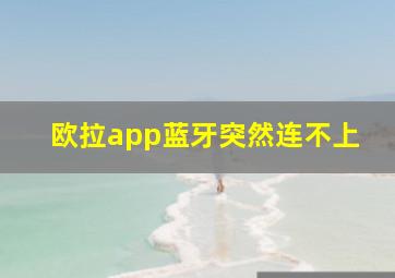 欧拉app蓝牙突然连不上