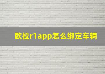 欧拉r1app怎么绑定车辆