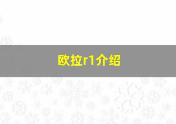 欧拉r1介绍