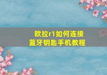 欧拉r1如何连接蓝牙钥匙手机教程