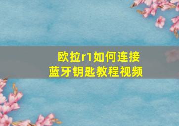 欧拉r1如何连接蓝牙钥匙教程视频