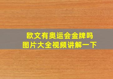 欧文有奥运会金牌吗图片大全视频讲解一下