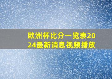 欧洲杯比分一览表2024最新消息视频播放