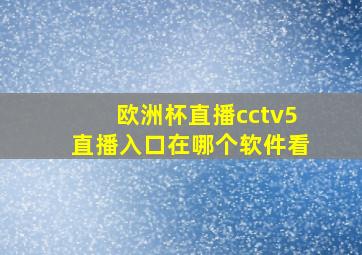 欧洲杯直播cctv5直播入口在哪个软件看