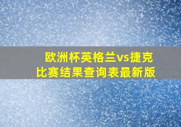 欧洲杯英格兰vs捷克比赛结果查询表最新版