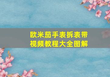 欧米茄手表拆表带视频教程大全图解