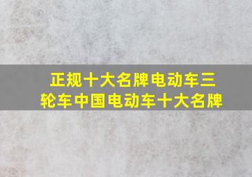 正规十大名牌电动车三轮车中国电动车十大名牌