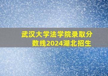 武汉大学法学院录取分数线2024湖北招生