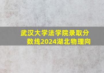 武汉大学法学院录取分数线2024湖北物理向