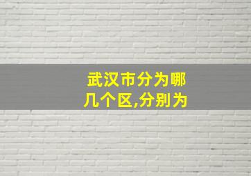 武汉市分为哪几个区,分别为