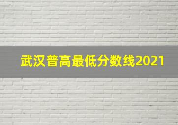 武汉普高最低分数线2021