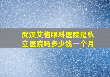 武汉艾格眼科医院是私立医院吗多少钱一个月