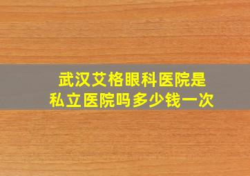 武汉艾格眼科医院是私立医院吗多少钱一次