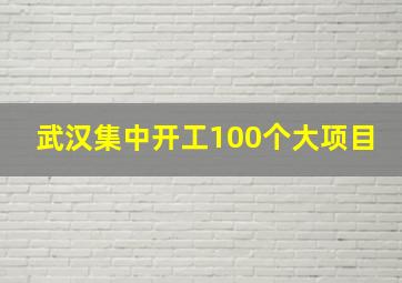 武汉集中开工100个大项目