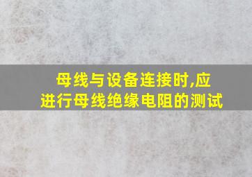 母线与设备连接时,应进行母线绝缘电阻的测试