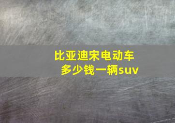 比亚迪宋电动车多少钱一辆suv