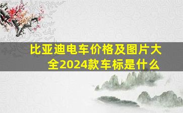 比亚迪电车价格及图片大全2024款车标是什么